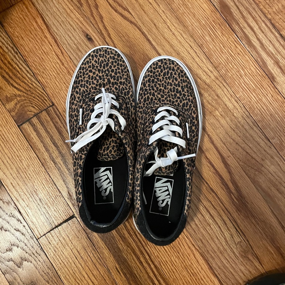 Leopard print classic vans - size 7